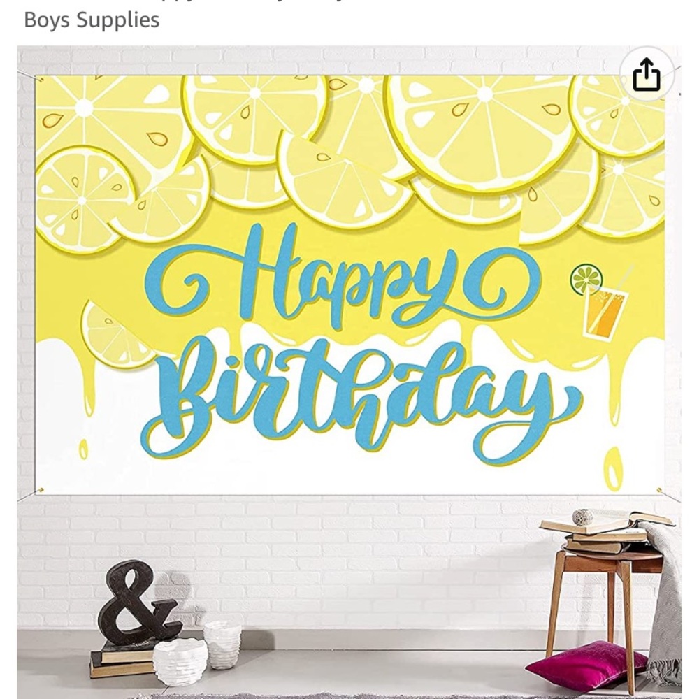 Lemon happy birthday banner